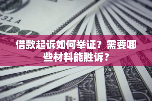 武汉借款起诉如何举证？需要哪些材料能胜诉？