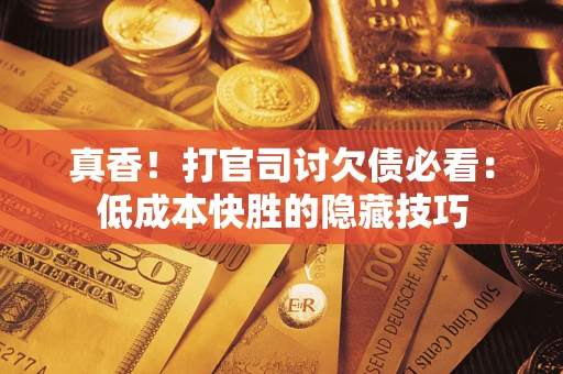 武汉真香！打官司讨欠债必看：低成本快胜的隐藏技巧